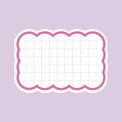 ササガワ　抜型カード 波四角 特大 ピンク  16-4490