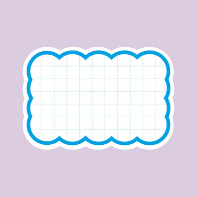 ササガワ　抜型カード 波四角 特大 ブルー  16-4491