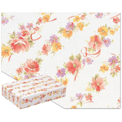 ササガワ　包装紙 フラワーリンク 半才判  49-1535