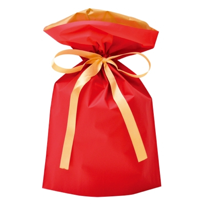 ササガワ　巾着袋 レッド 小 50P [50枚袋入]