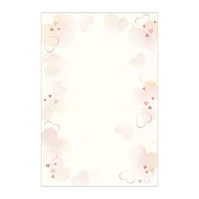ササガワ　洋柄用紙　ハートフル　はがき大　[20枚袋入]
