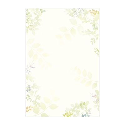 ササガワ　洋柄用紙　グリーンズ　はがき大　[20枚袋入]