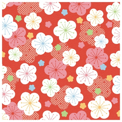 ササガワ　包装紙　祝い梅　半才判　[50枚袋入]