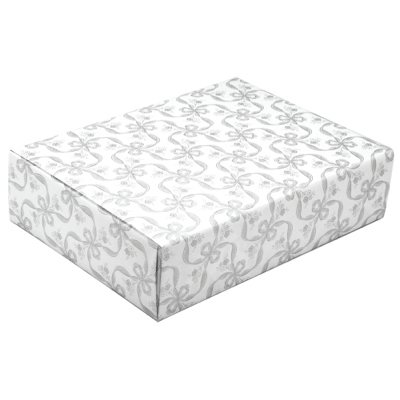 ササガワ　包装紙　フラールリボン銀　半才判　[50枚袋入]