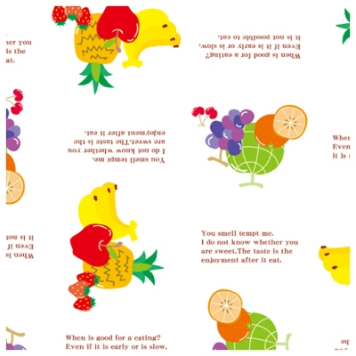 ササガワ　包装紙　リアルフルーツ　全判　[50枚袋入]