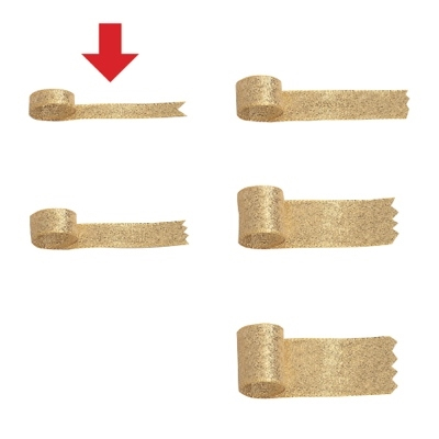 ササガワ　リボン　グランドメタル　金　６ｍｍ幅　[20ｍ巻]