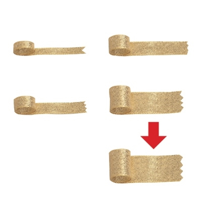 ササガワ　リボン　グランドメタル　金　２４ｍｍ幅　[20ｍ巻]