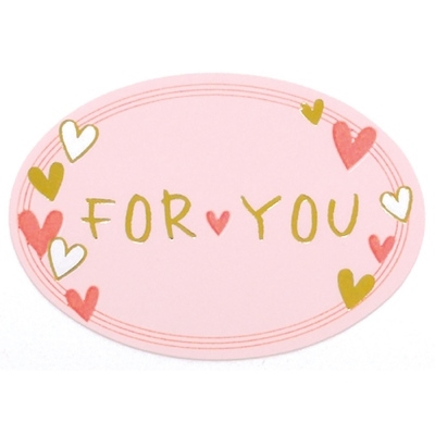 ササガワ　ギフトシールロールタイプ　Ｆｏｒ　Ｙｏｕ　桃ハート　[500片袋入]