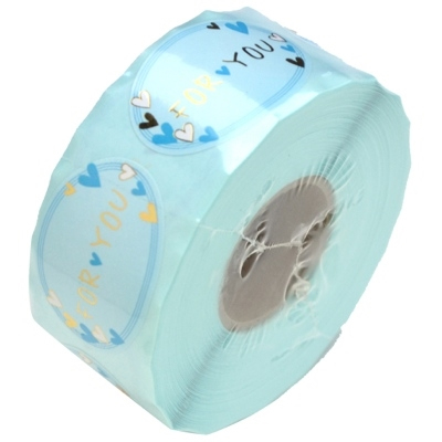 ササガワ　ギフトシールロールタイプ　Ｆｏｒ　Ｙｏｕ　水ハート　[500片袋入]