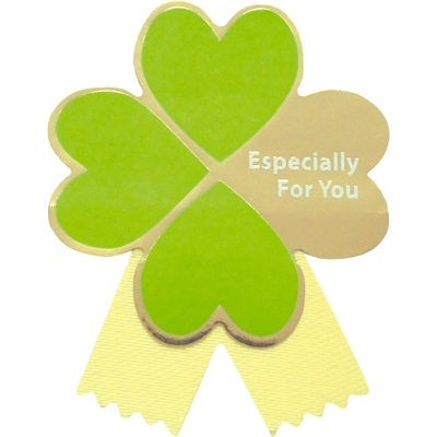 ササガワ　リボン付ギフトシール　クローバー　業務用パック　[100片袋入]