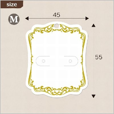 ササガワ　ピアス・イヤリング専用台紙　ホワイト　Ｍ　[25枚袋入]