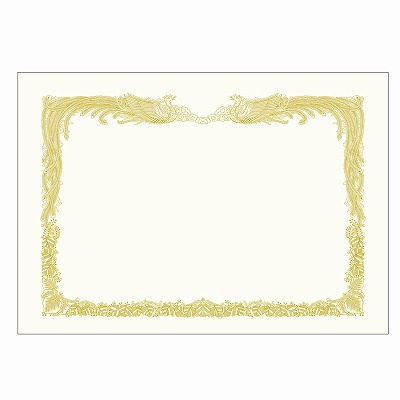 ササガワ　金箔賞状用紙 A4判 縦書用 白 100P  [100枚入]