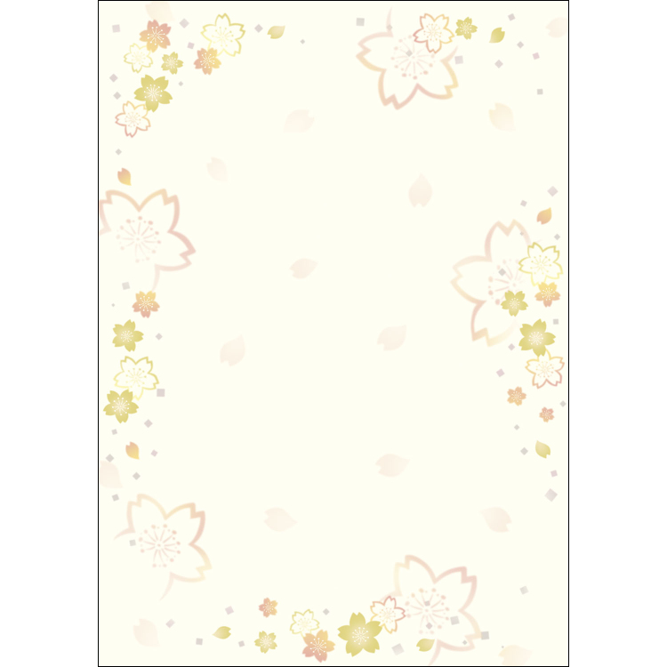 ササガワ　和柄用紙 和ごころ A4判 金色桜[10枚袋入]