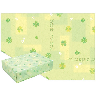 ササガワ　包装紙 ハッピークローバー 半才判  49-1514