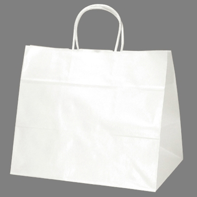 ササガワ　手提ゲバッグ 10P白無地 幅広小 [10枚袋入]