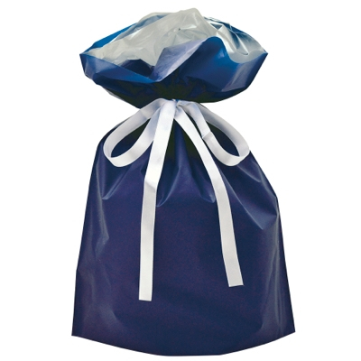 ササガワ　巾着袋 ネイビー 中 50P [50枚袋入]