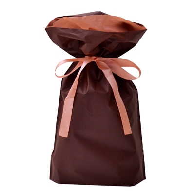 ササガワ　巾着袋 ブラウン 小 1P [5枚袋入]