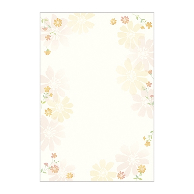 ササガワ　洋柄用紙　フラワリー　はがき大　[20枚袋入]