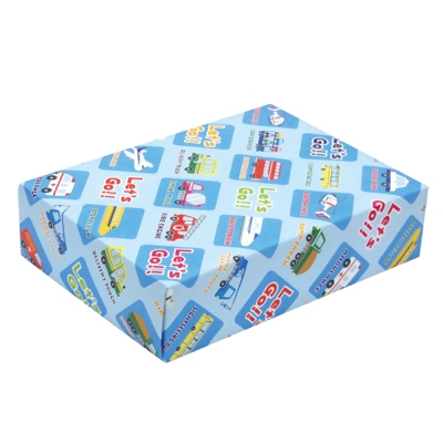 ササガワ　包装紙　はたらくのりもの　半才判　[50枚袋入]