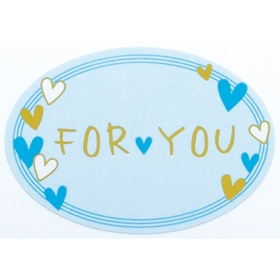 ササガワ　ギフトシールロールタイプ　Ｆｏｒ　Ｙｏｕ　水ハート　[500片袋入]