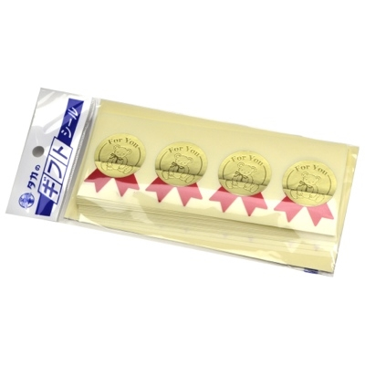 ササガワ　リボン付ギフトシール　ベアー　業務用パック　[100片袋入]