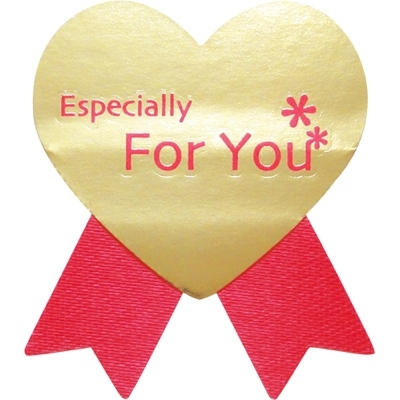ササガワ　リボン付ギフトシール　赤ハート　Ｆｏｒ　Ｙｏｕ　業務用パック　[100片袋入]