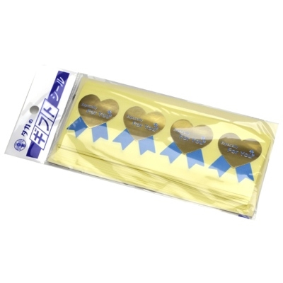 ササガワ　リボン付ギフトシール　青ハート　Ｆｏｒ　Ｙｏｕ　業務用パック　[100片袋入]