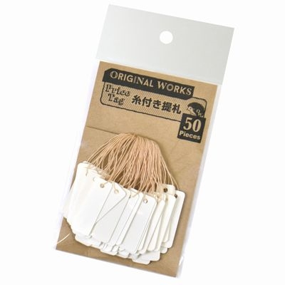ササガワ　糸付き提札　Ｍ　白　[50枚袋入]