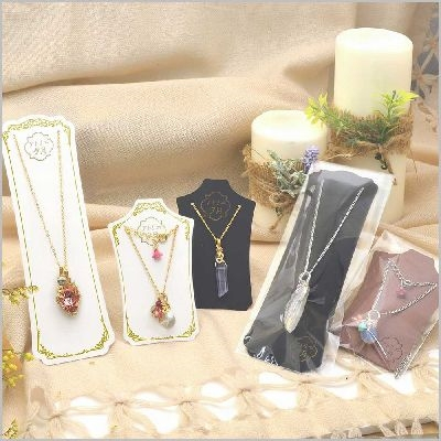 ササガワ　ネックレス専用台紙　ホワイト　Ｌ　[12枚袋入]