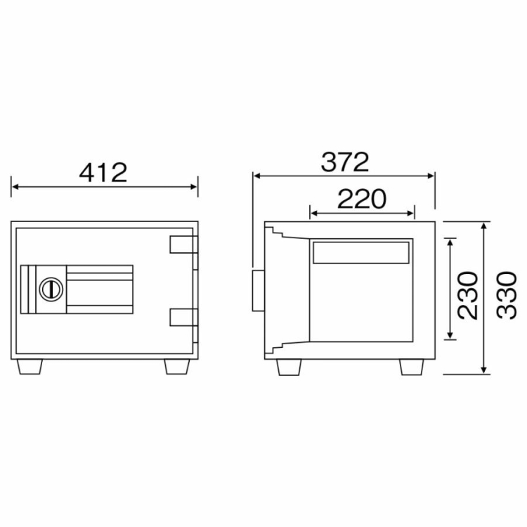【軒先渡し】ダイヤセーフ耐火金庫 テンキー式 キーレスタイプ DH30-1 30分耐火 29kg の商品画像2枚目