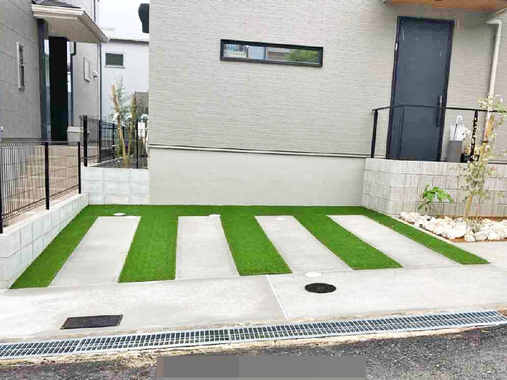 駐車場ガレージ床 土間コンクリート 人工芝 駐車場ガレージ床 土間コンクリート 人工芝