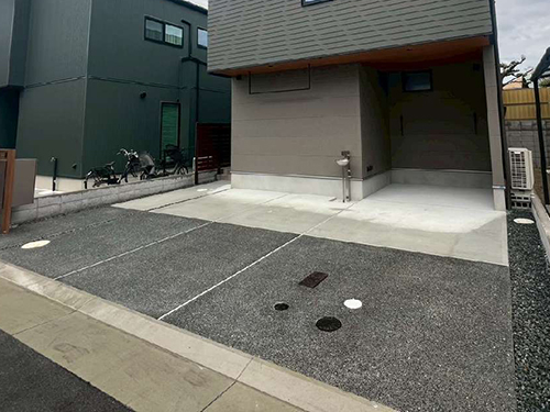 駐車場ガレージ床 土間コンクリート 洗い出し仕上げ.jpg 駐車場ガレージ床 土間コンクリート 洗い出し仕上げ.jpg