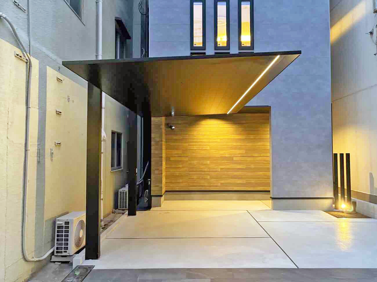 カーポート照明 施工例 カーポート照明 施工例