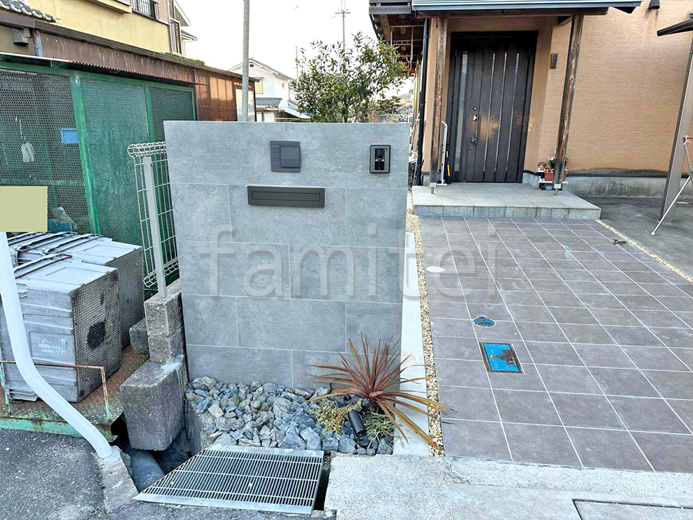 モダン門柱 コルジリネ ワンポイント ロックガーデン 施工例 モダン門柱 コルジリネ ワンポイント ロックガーデン 施工例