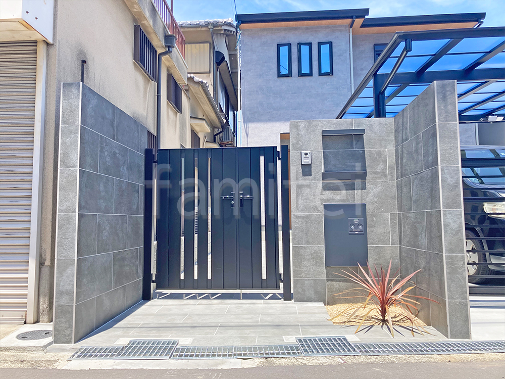 モダン門柱 コルジリネ ワンポイント 施工例 モダン門柱 コルジリネ ワンポイント 施工例