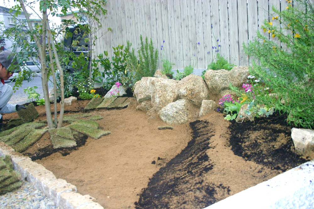 芝貼り境界 芝貼り境界