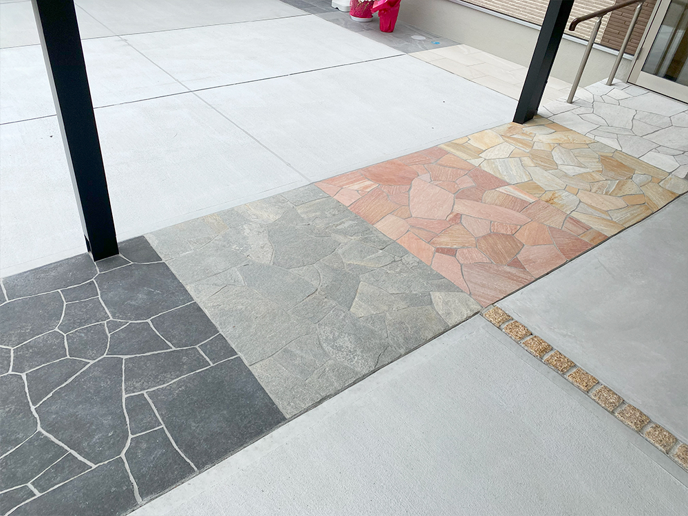 ファミリー庭園兵庫店 展示 乱形石張り ファミリー庭園兵庫店 展示 乱形石張り