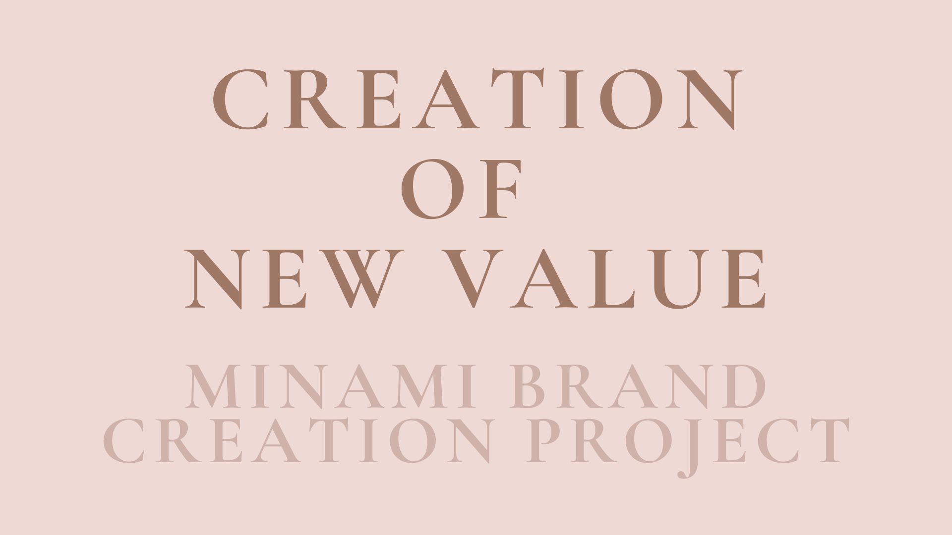 Creating New Value/MINAMI Brand Creation Project