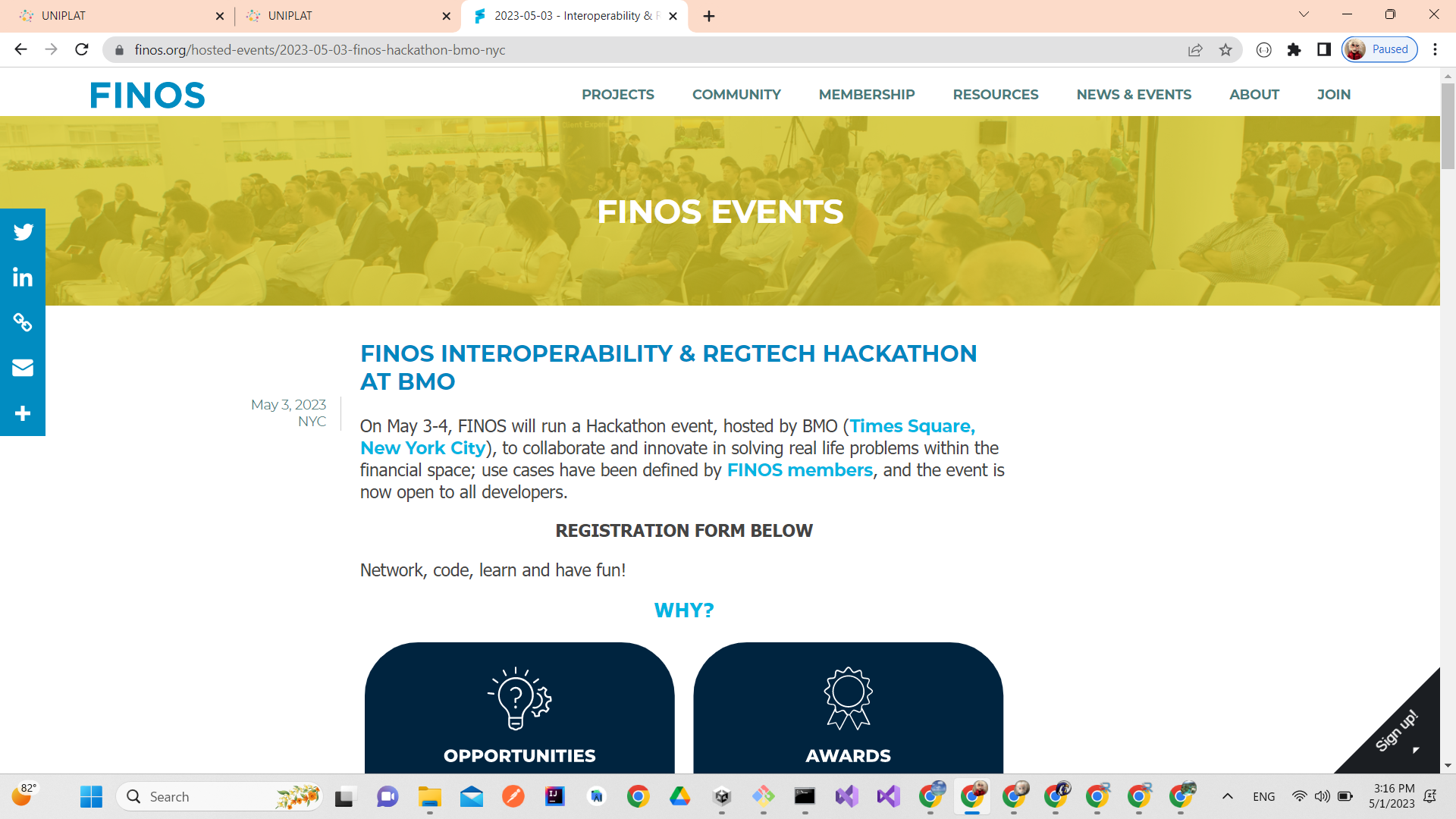 FDC3-Imoca Live at FINOS Hackathon NYC 2023 - Day#2