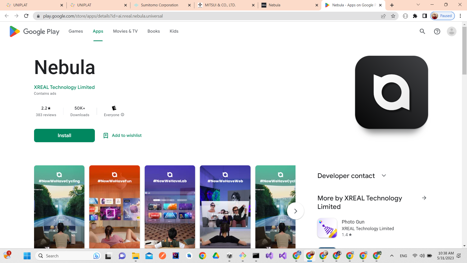 Setup Session #1 - get Nebular running on compatible android phones for XReal Devices