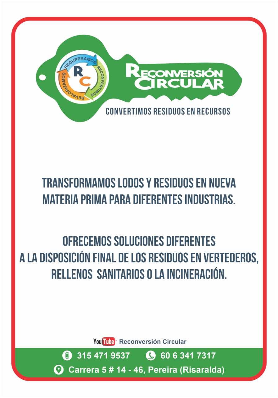 We are Reconversión Circular, an informal Colombian R&amp;D Startup, based on the Circular Economy.
With low cost technologies we have developed techniques, products and processes to convert sludge and non &quot;recoverable&quot; waste into raw materials for the Plastics, Construction, Agriculture, Textile, Leather, Rubber and Asphalt industries.
