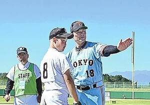 プロ野球レジェンドが技術伝授　堀内さん「練習に励んで」　桑田さん「人間力高めて」