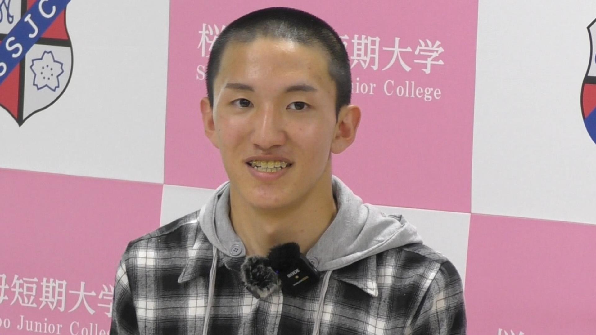 桜の聖母短大　男子１期生　上田蓮君（岐阜県出身）にインタビュー