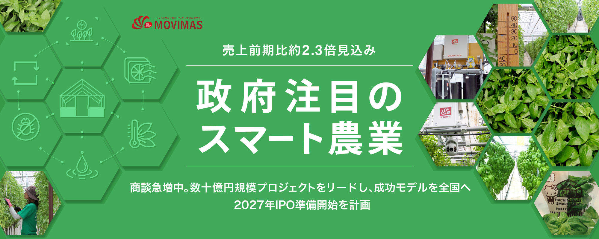 〈前回大人気〉政府が注目。先進的なスマート農業に全国から商談急増。予算数十億円の大規模プロジェクトをリード「MOVIMAS」