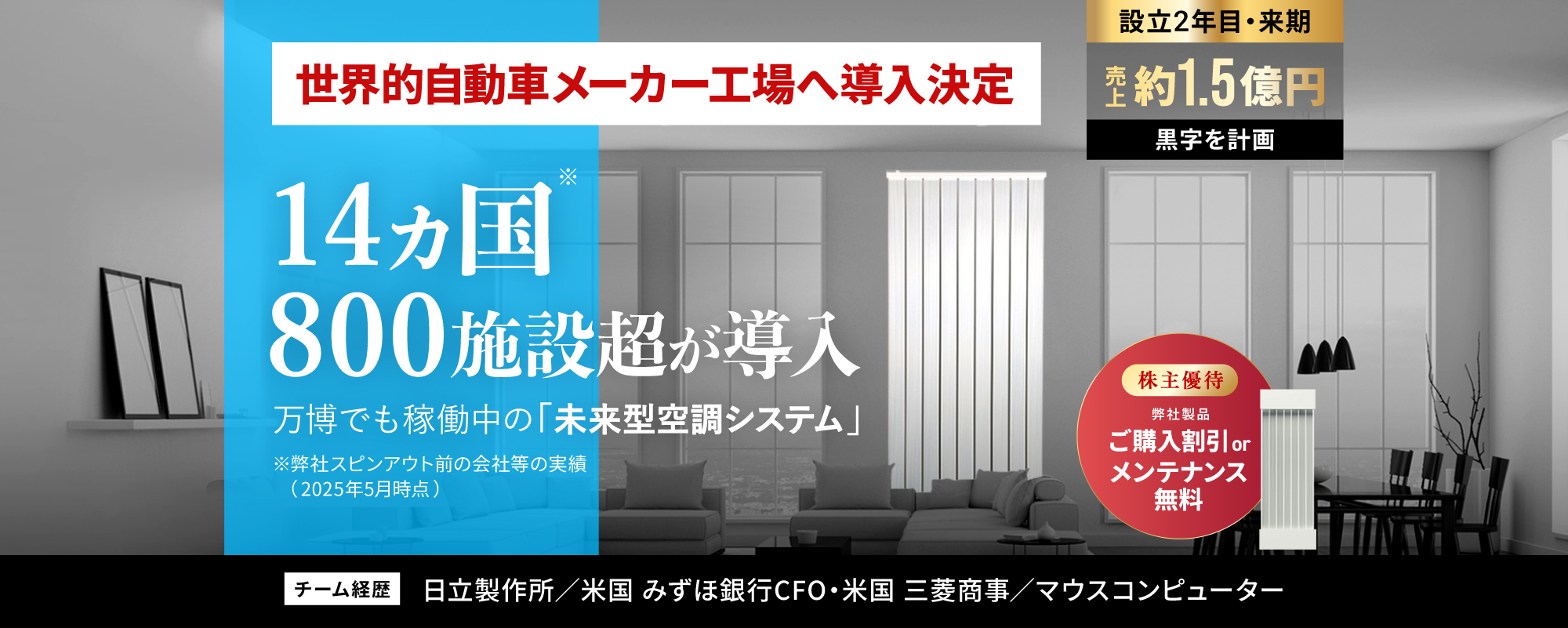 〈14か国で採用〉世界的自動車メーカー工場へ導入決定の「未来型空調システム」。引合い多数で創業2年目にして売上約1.5億円・黒字計画