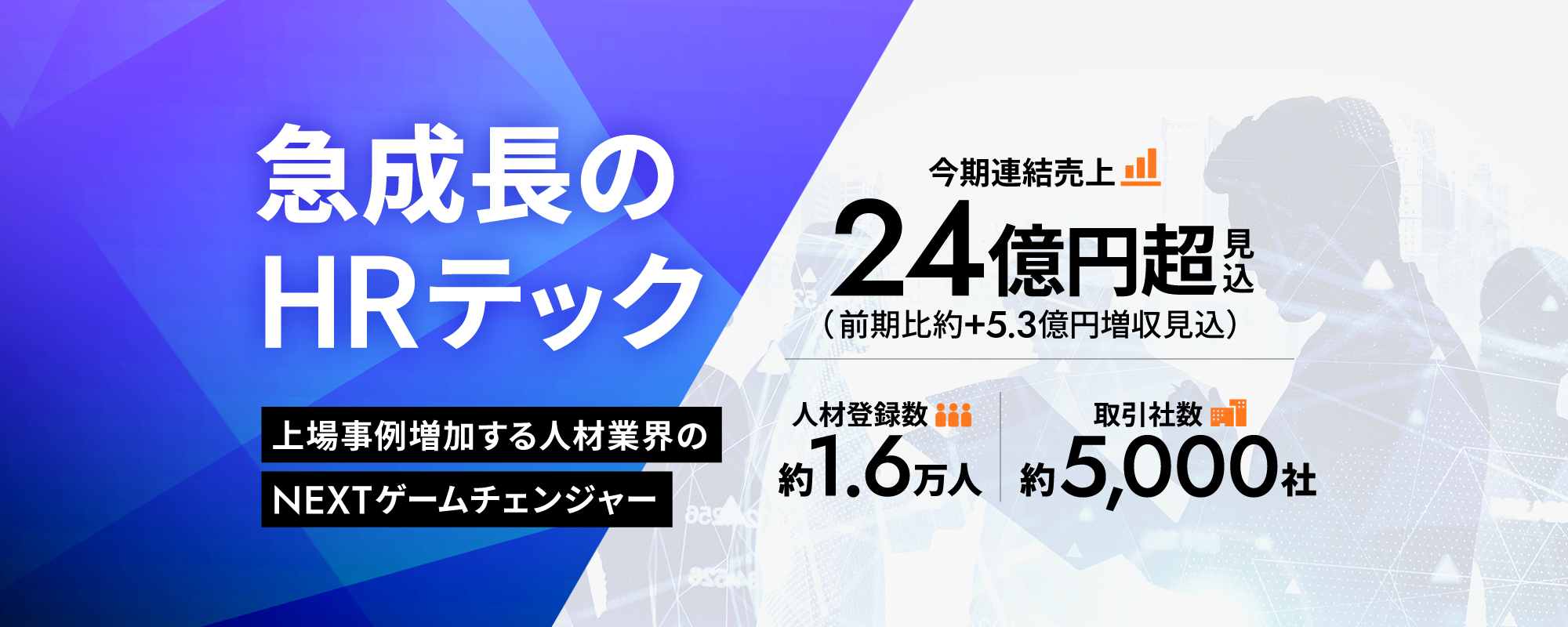 〈今期連結売上24億円超見込み〉大躍進のHRテック。人材業界のNEXTゲームチェンジャー