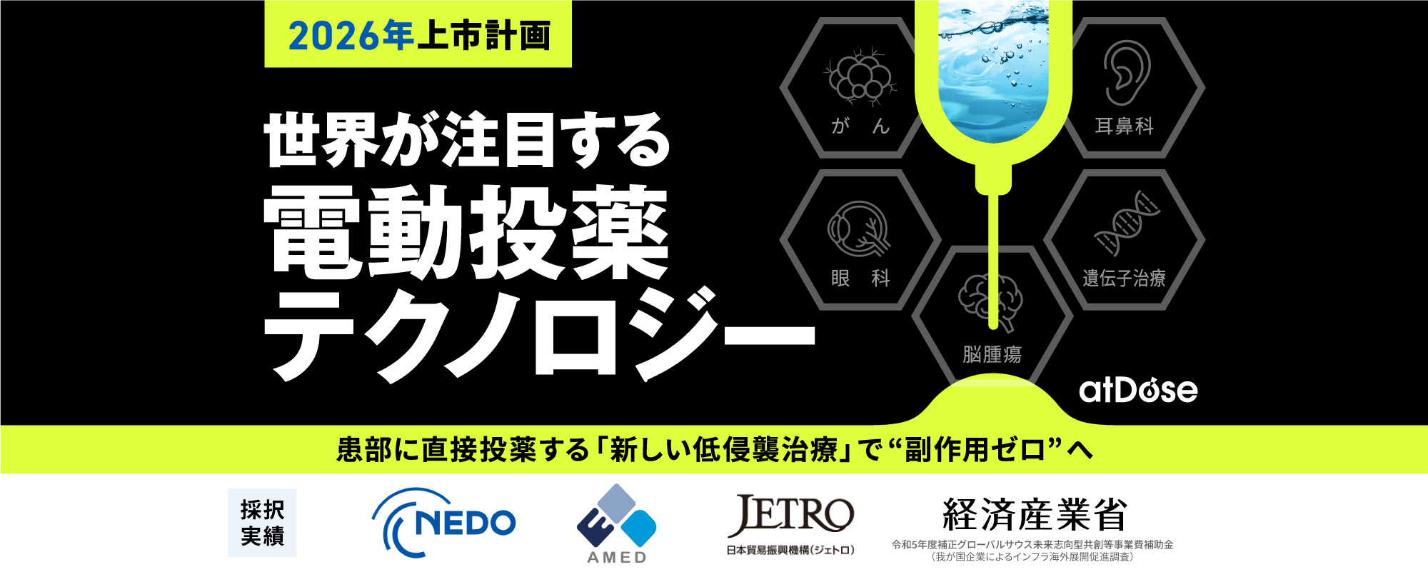 〈2026年上市計画〉世界が注目する”電動投薬テクノロジー”。新しい低侵襲治療で副作用ゼロを目指す「アットドウス」