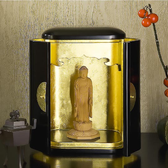 厨子仏壇 日輪（黒漆塗り）01