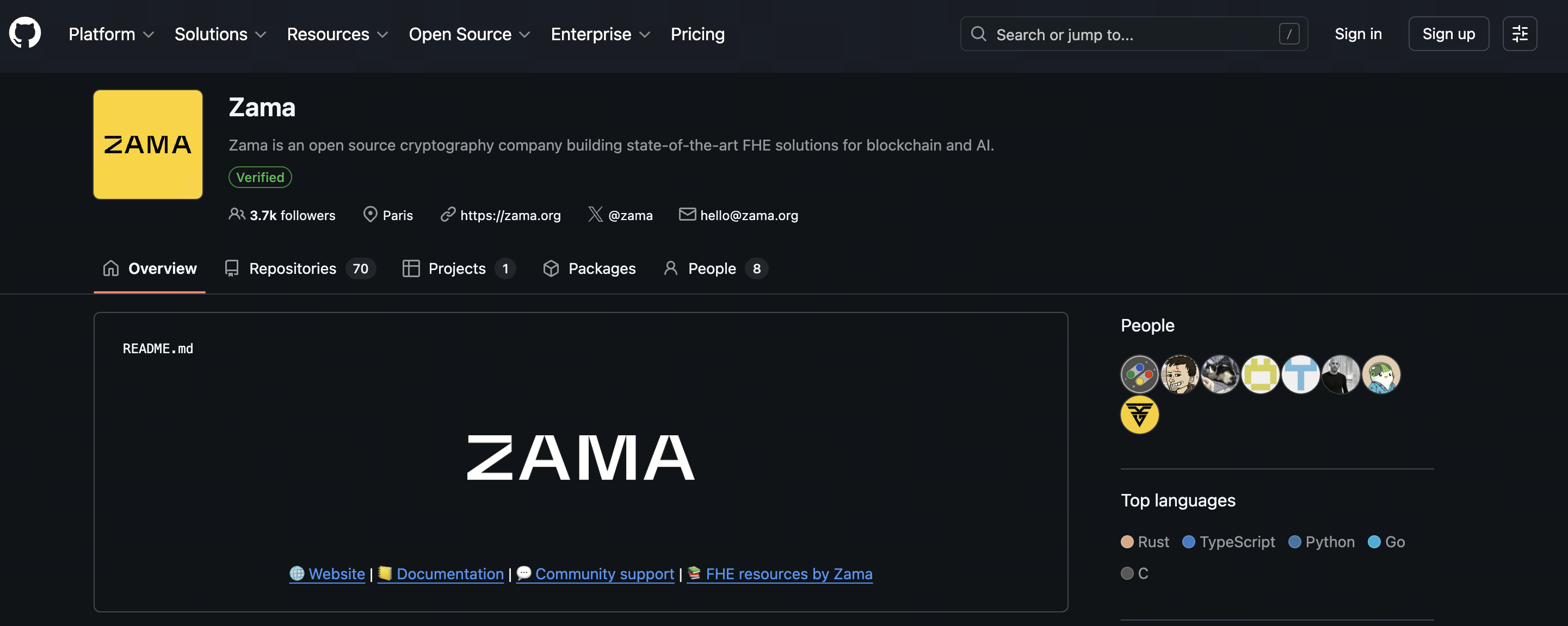 Aperçu des frameworks open source et SDKs Zama