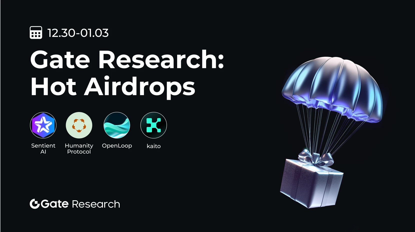 Gate Research: Wöchentliche heiße Airdrops (12.30-01.03)